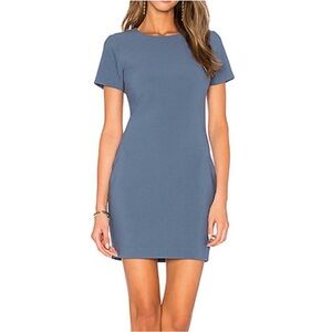 Likely Manhattan Mini Dress Blue Short Sleeve Sheath Size 8